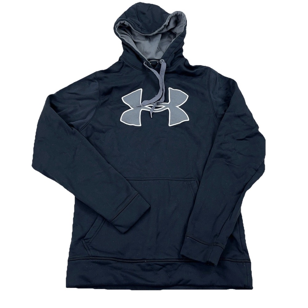 Under Armor Hoodie Women Smalll Black Gray Loose Fit Sweatshirt Pullover Sweater